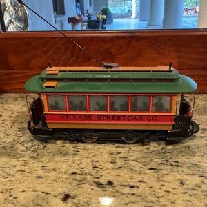 Vintage Department 56 Classic Red and Brown Streetcar